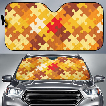 Puzzle Pattern Print Design A01 Car Sun Shades-JORJUNE.COM