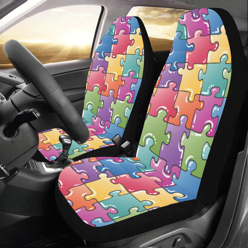 Puzzle Pattern Print Design A05 Car Seat Covers (Set of 2)-JORJUNE.COM