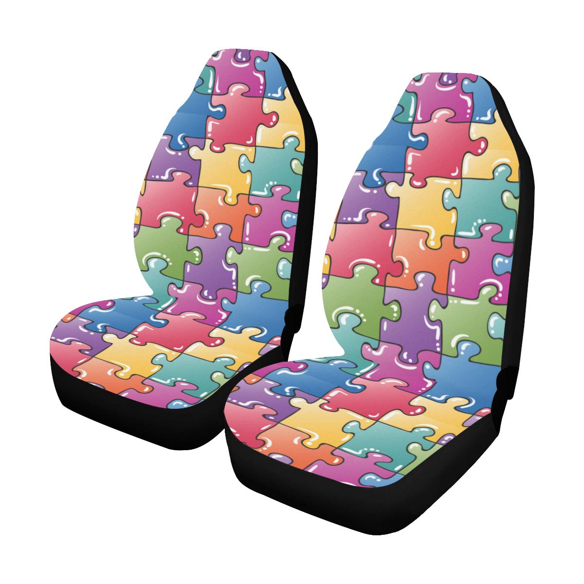 Puzzle Pattern Print Design A05 Car Seat Covers (Set of 2)-JORJUNE.COM