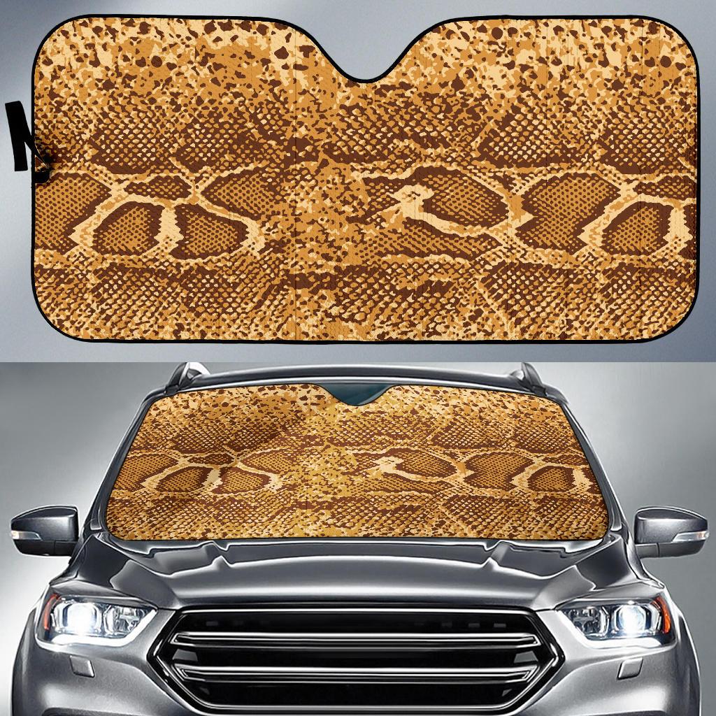 Python Brown Pattern Print Design A03 Car Sun Shades-JORJUNE.COM