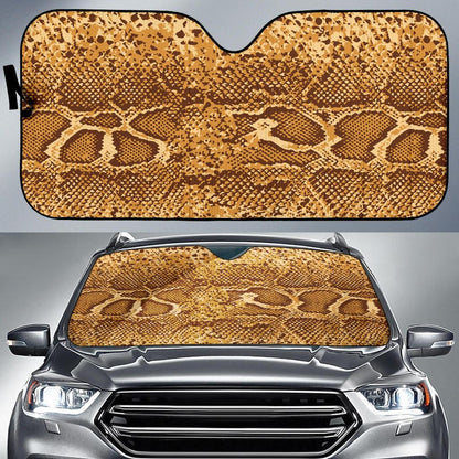 Python Brown Pattern Print Design A03 Car Sun Shades-JORJUNE.COM