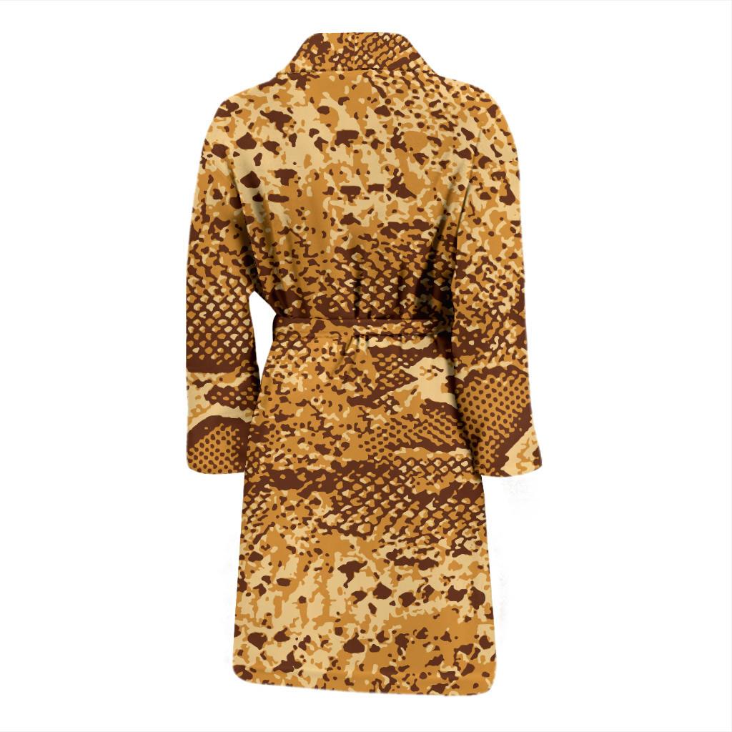 Python Brown Pattern Print Design A03 Men Bathrobe-JORJUNE.COM