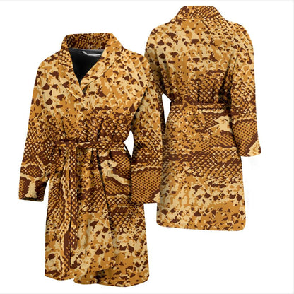Python Brown Pattern Print Design A03 Men Bathrobe-JORJUNE.COM
