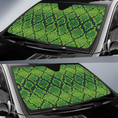 Python Green Pattern Print Design A01 Car Sun Shades-JORJUNE.COM