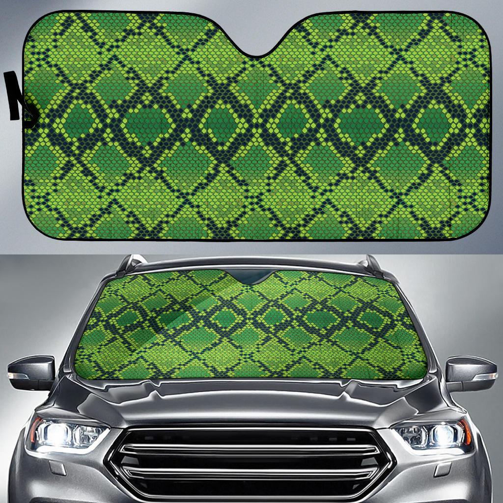 Python Green Pattern Print Design A01 Car Sun Shades-JORJUNE.COM