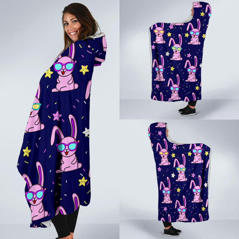 Rabbit Baby Pattern Print Design RB015 Hooded Blanket-JORJUNE.COM