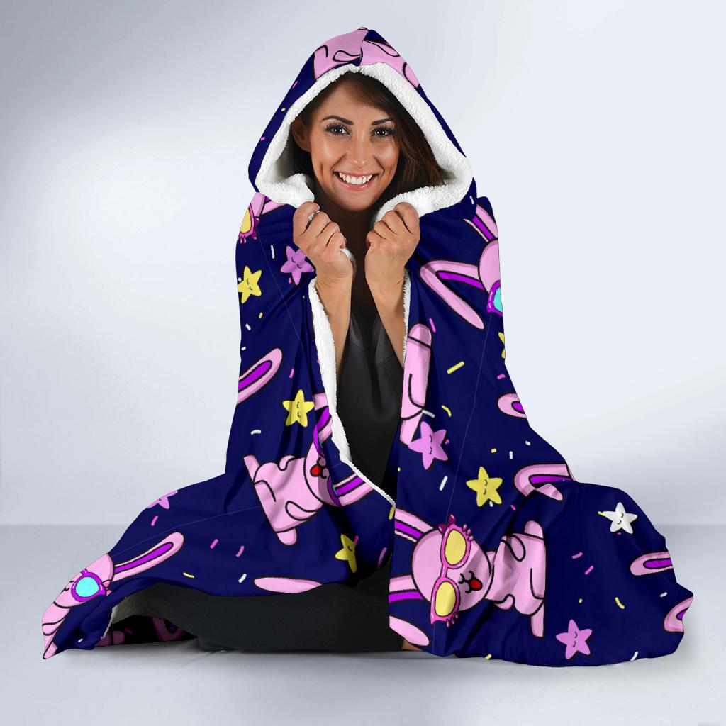Rabbit Baby Pattern Print Design RB015 Hooded Blanket-JORJUNE.COM