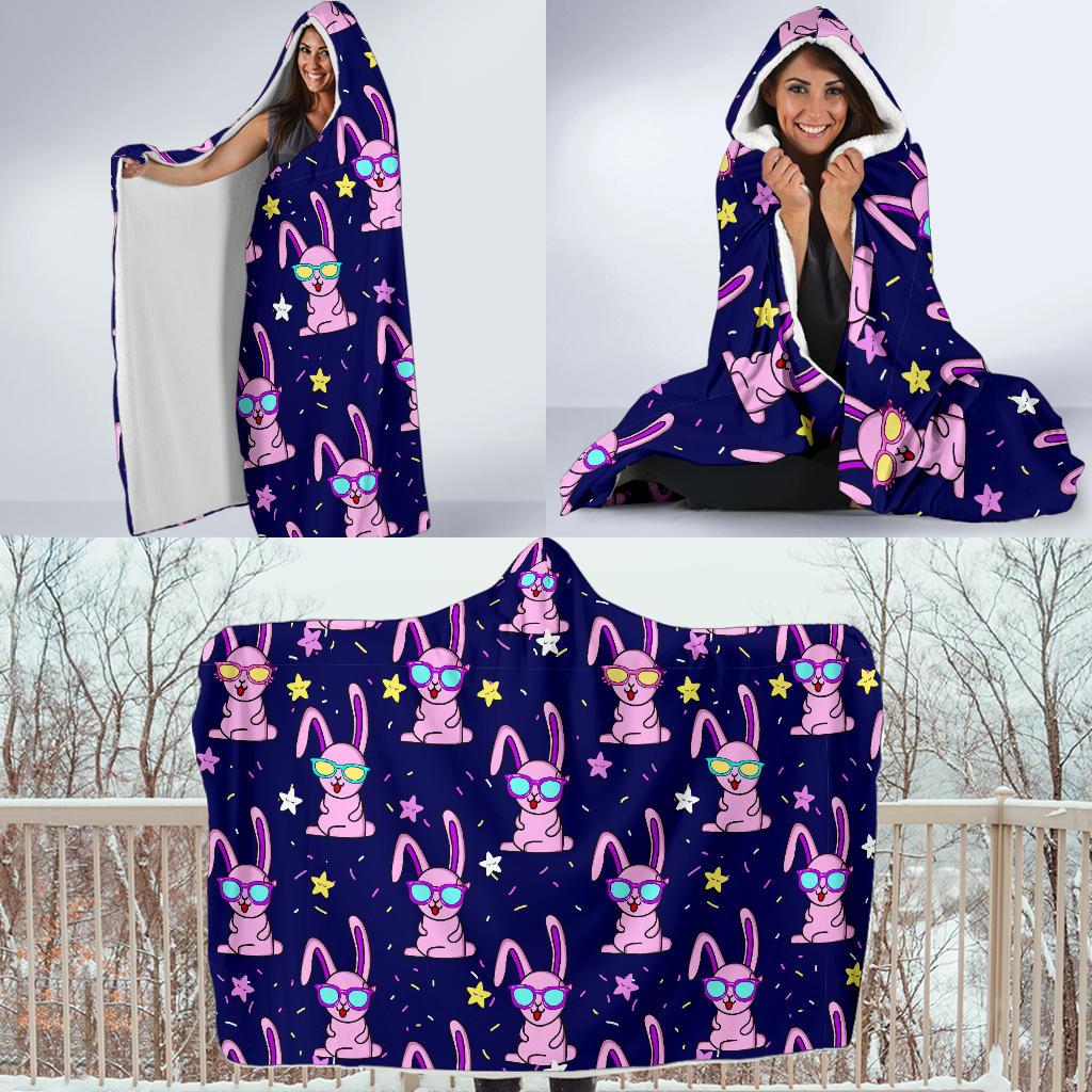 Rabbit Baby Pattern Print Design RB015 Hooded Blanket-JORJUNE.COM