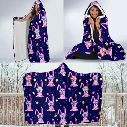 Rabbit Baby Pattern Print Design RB015 Hooded Blanket-JORJUNE.COM