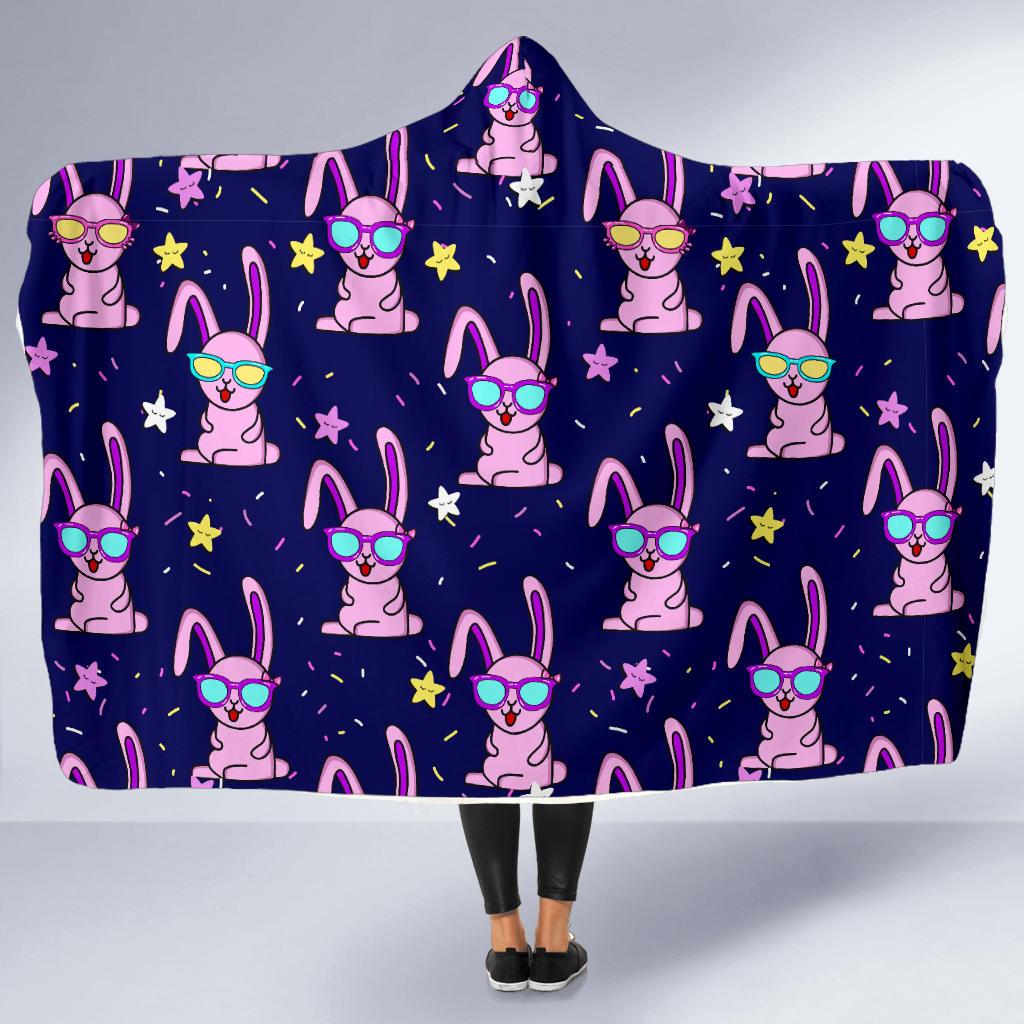 Rabbit Baby Pattern Print Design RB015 Hooded Blanket-JORJUNE.COM