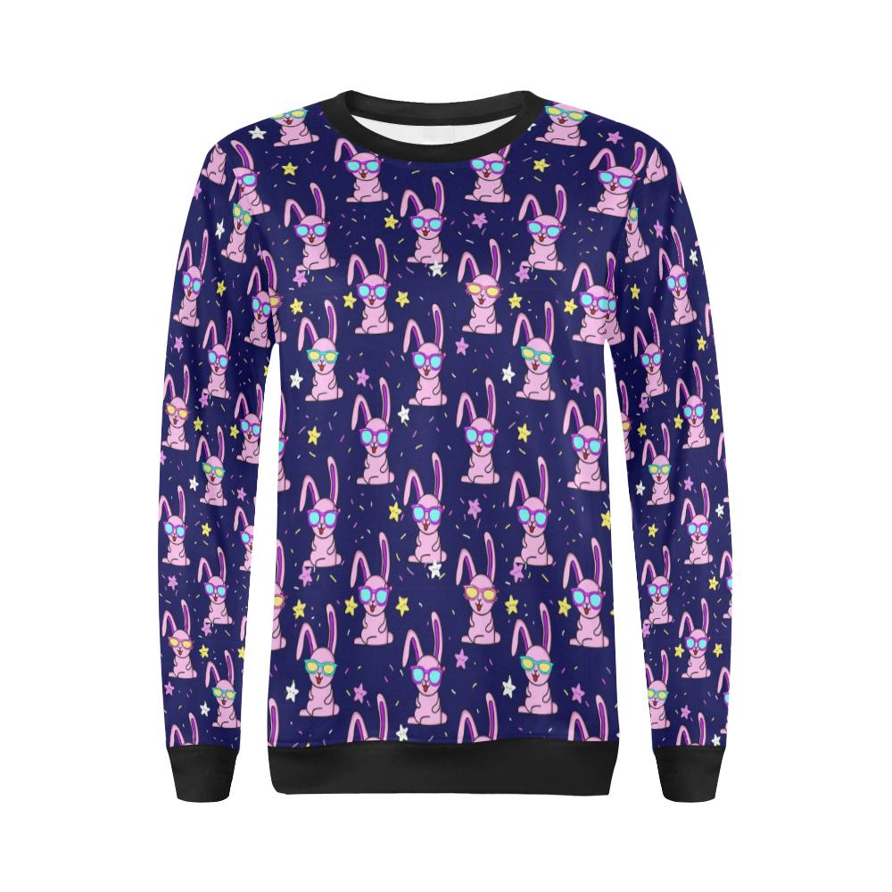 Rabbit Baby Pattern Print Design RB015 Women Long Sleeve Sweatshirt-JorJune