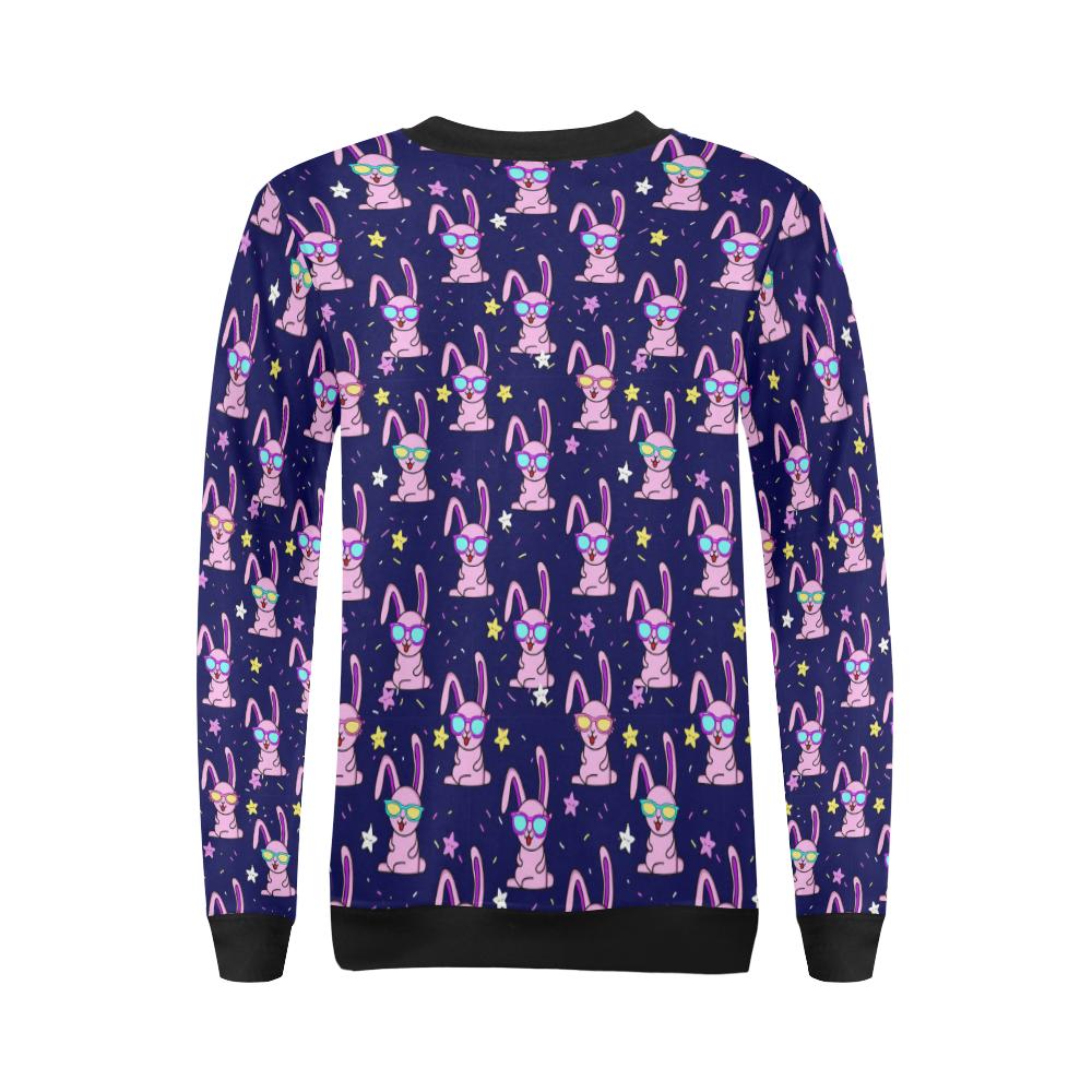 Rabbit Baby Pattern Print Design RB015 Women Long Sleeve Sweatshirt-JorJune