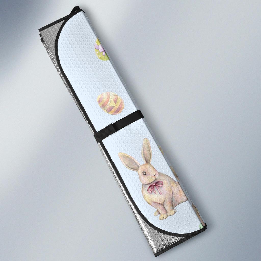 Rabbit Easter Eggs Pattern Print Design 03 Car Sun Shades-JORJUNE.COM