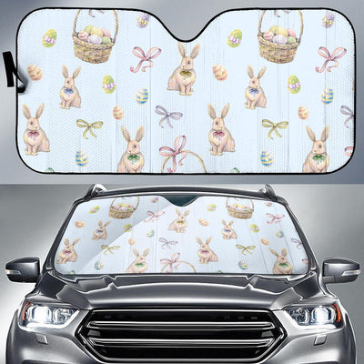 Rabbit Easter Eggs Pattern Print Design 03 Car Sun Shades-JORJUNE.COM