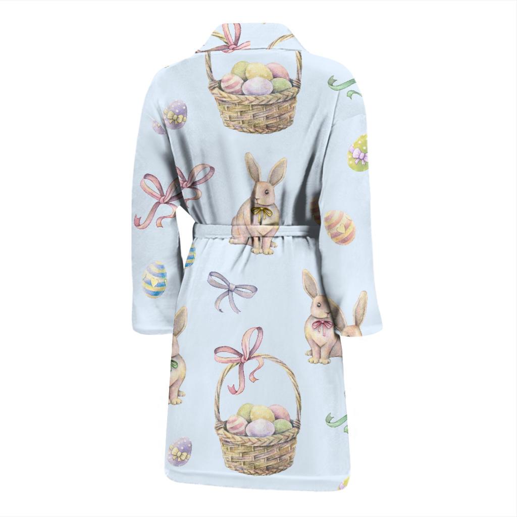 Rabbit Easter Eggs Pattern Print Design 03 Men Bathrobe-JORJUNE.COM