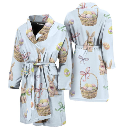 Rabbit Easter Eggs Pattern Print Design 03 Men Bathrobe-JORJUNE.COM