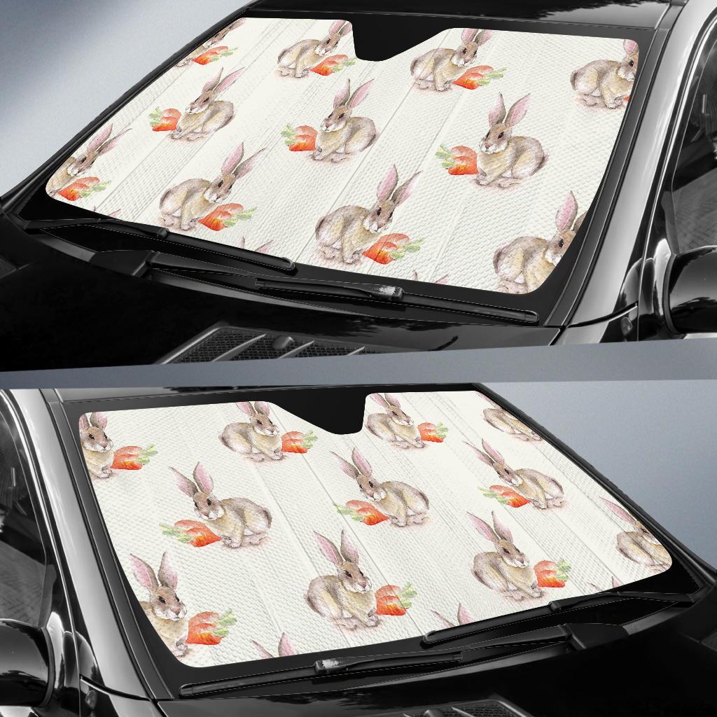 Rabbit Pattern Print Design 01 Car Sun Shades-JORJUNE.COM
