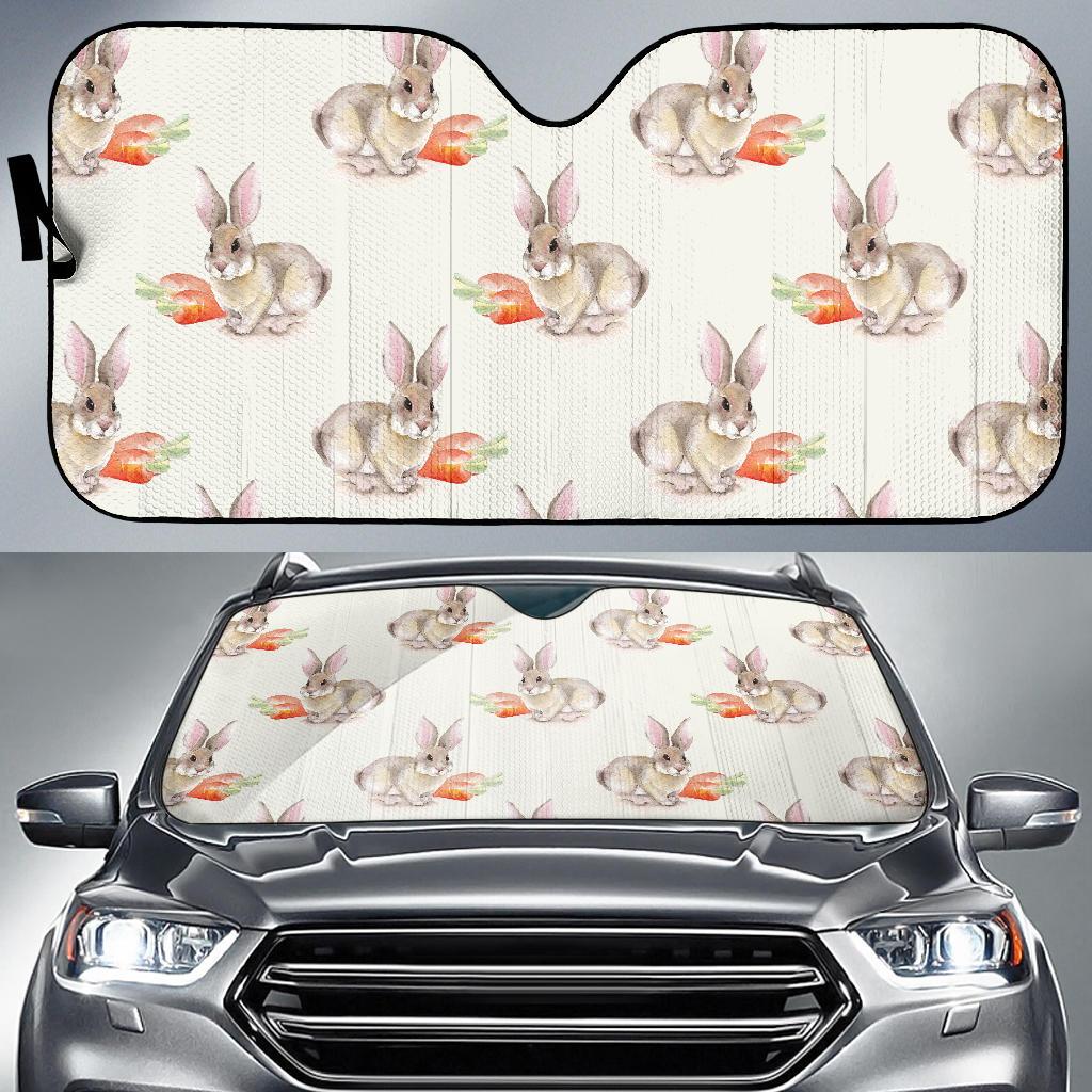 Rabbit Pattern Print Design 01 Car Sun Shades-JORJUNE.COM