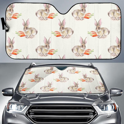 Rabbit Pattern Print Design 01 Car Sun Shades-JORJUNE.COM