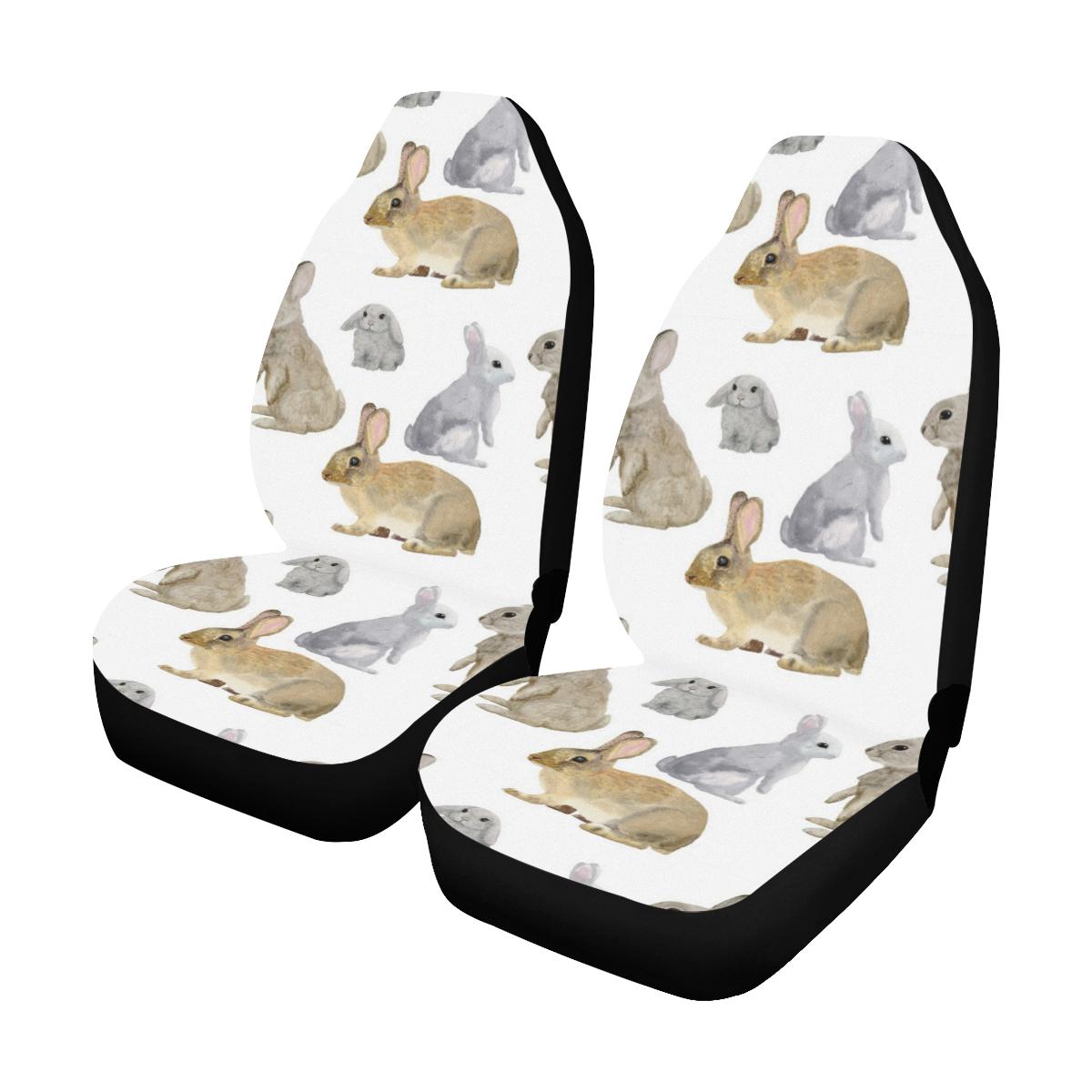 Rabbit Pattern Print Design 02 Car Seat Covers (Set of 2)-JORJUNE.COM