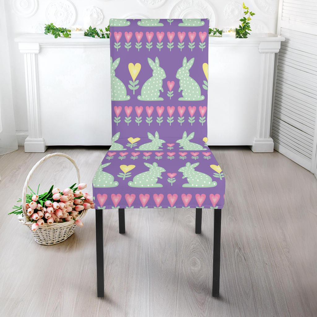 Rabbit Pattern Print Design RB01 Dining Chair Slipcover-JORJUNE.COM