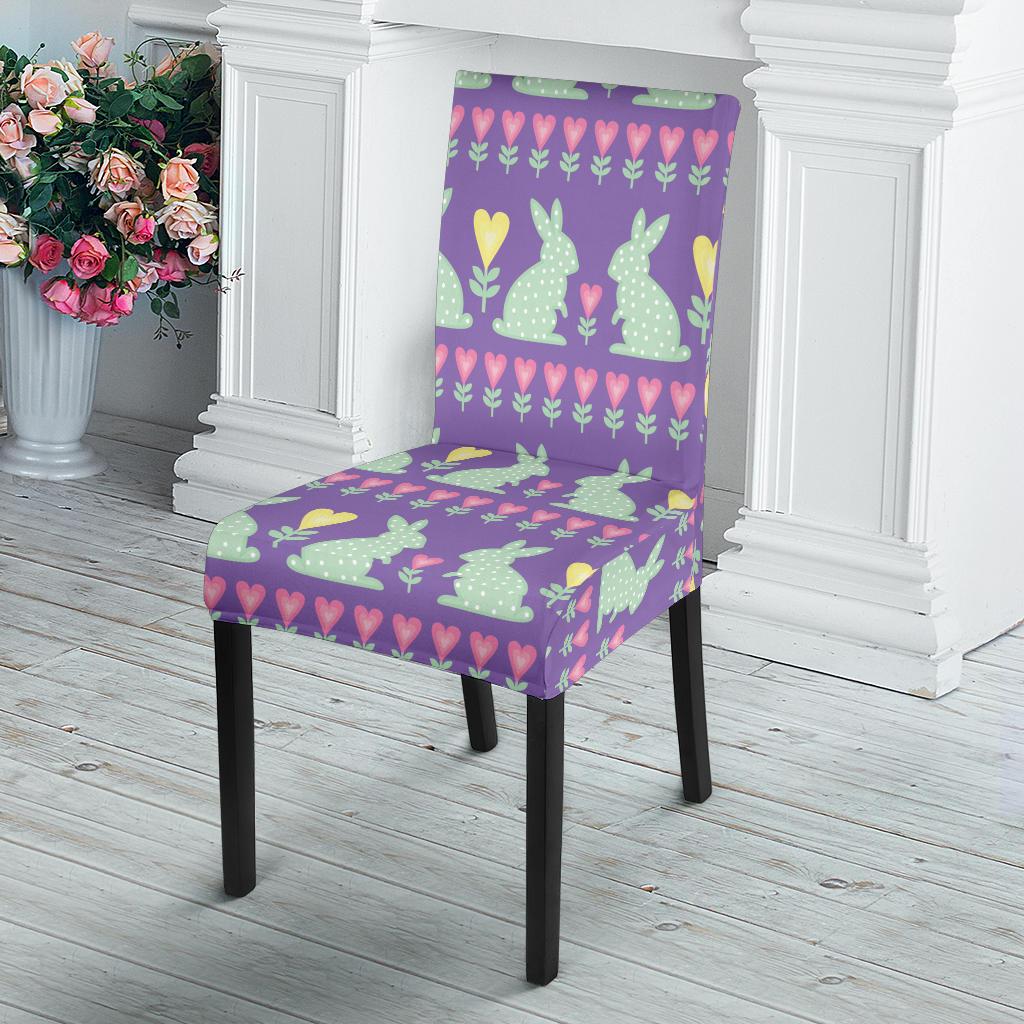 Rabbit Pattern Print Design RB01 Dining Chair Slipcover-JORJUNE.COM