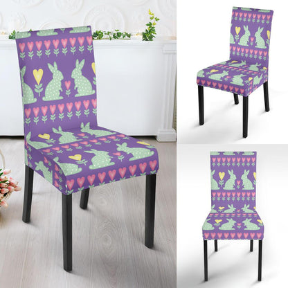 Rabbit Pattern Print Design RB01 Dining Chair Slipcover-JORJUNE.COM