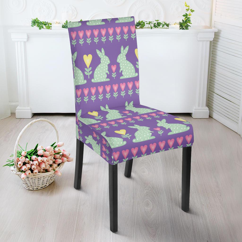 Rabbit Pattern Print Design RB01 Dining Chair Slipcover-JORJUNE.COM