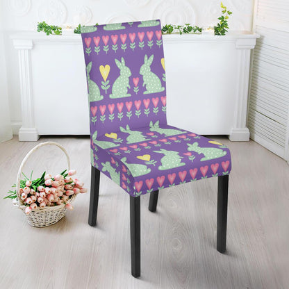Rabbit Pattern Print Design RB01 Dining Chair Slipcover-JORJUNE.COM