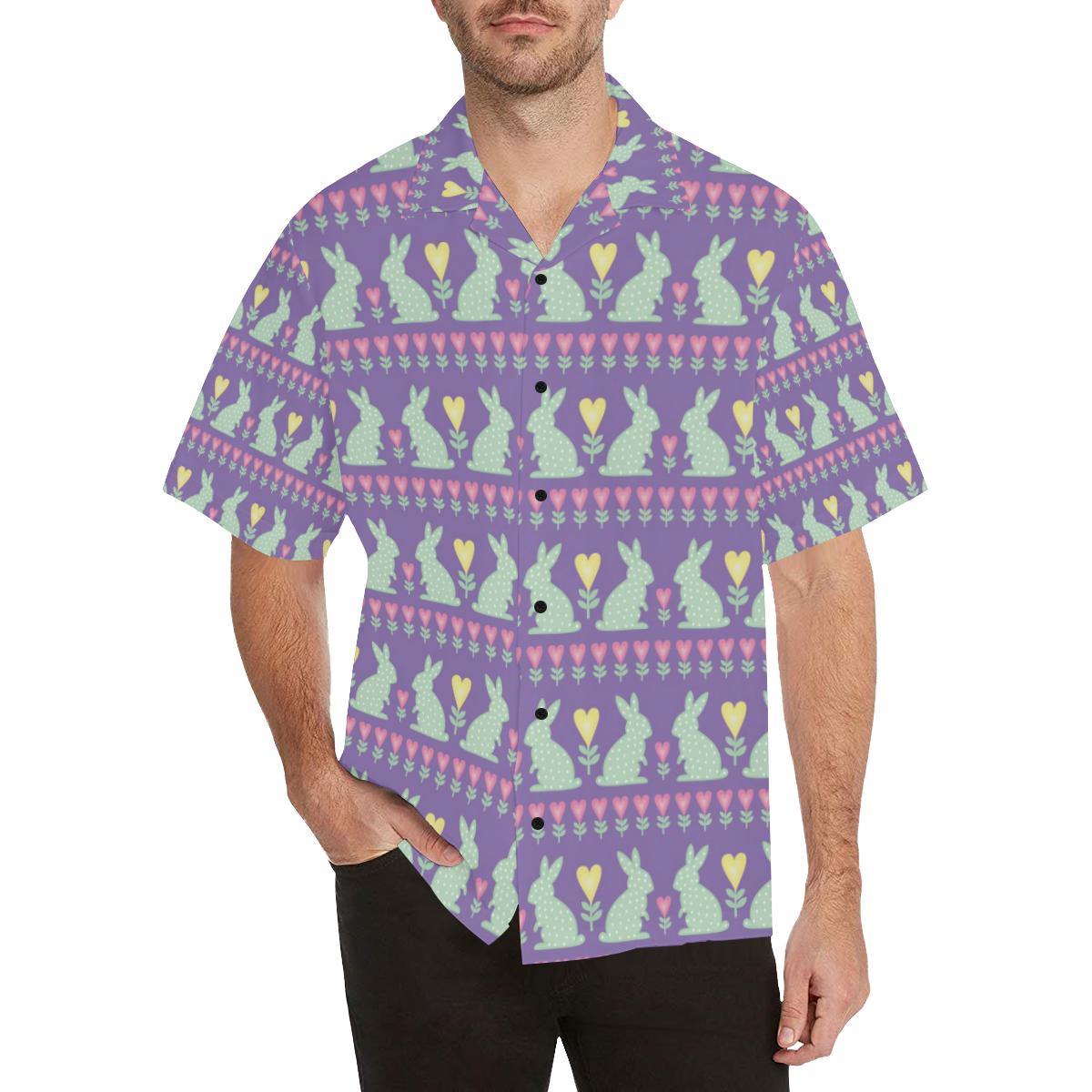 Rabbit Pattern Print Design RB01 Men Hawaiian Shirt-JorJune