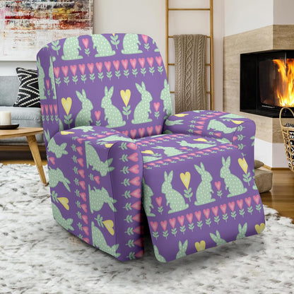 Rabbit Pattern Print Design RB01 Recliner Slipcover-JORJUNE.COM