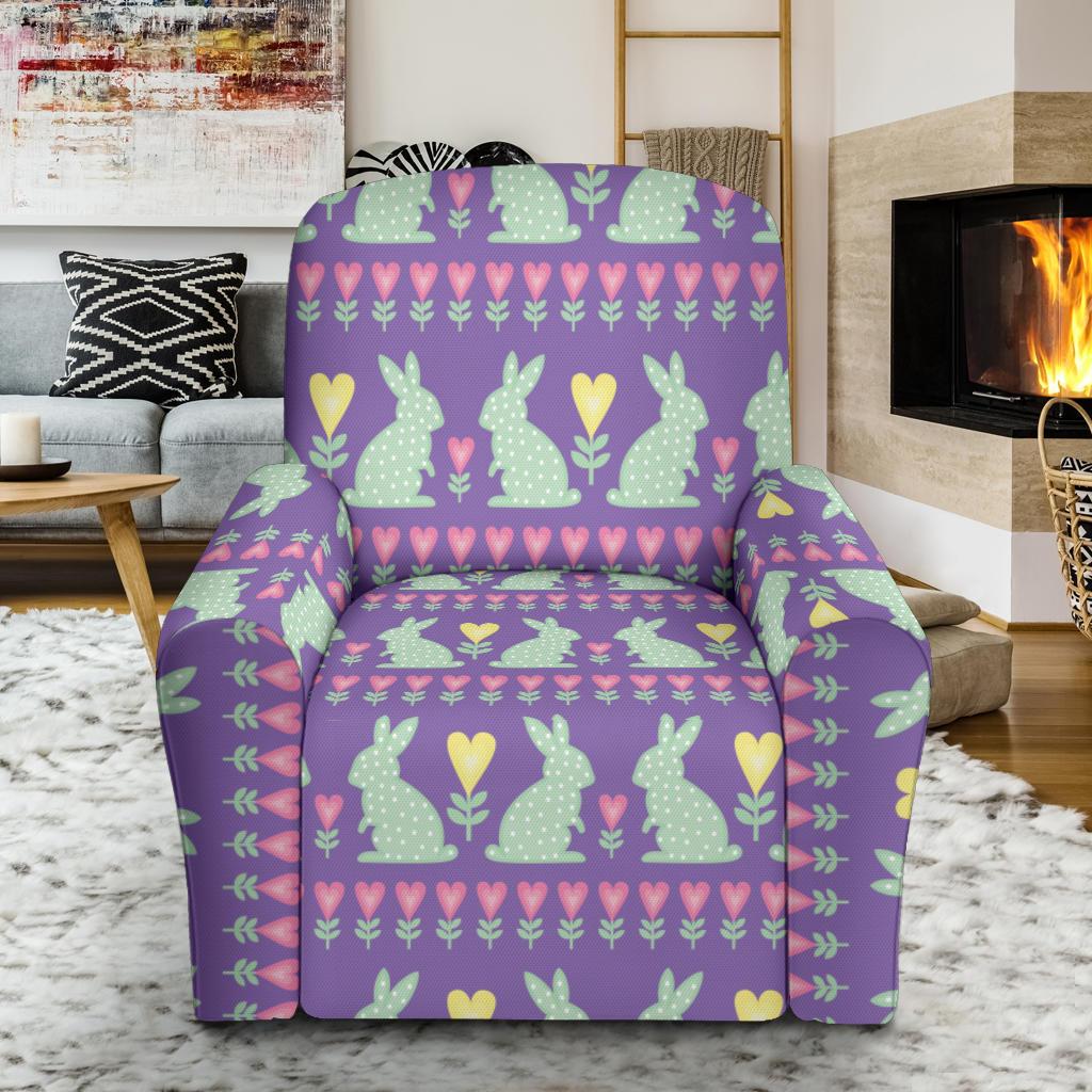 Rabbit Pattern Print Design RB01 Recliner Slipcover-JORJUNE.COM