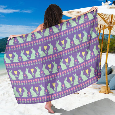 Rabbit Pattern Print Design RB01 Sarong Pareo Wrap-JORJUNE.COM