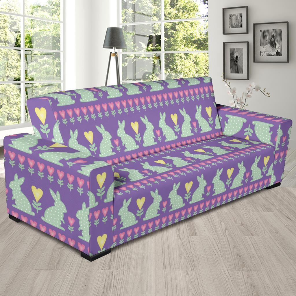 Rabbit Pattern Print Design RB01 Sofa Slipcover-JORJUNE.COM