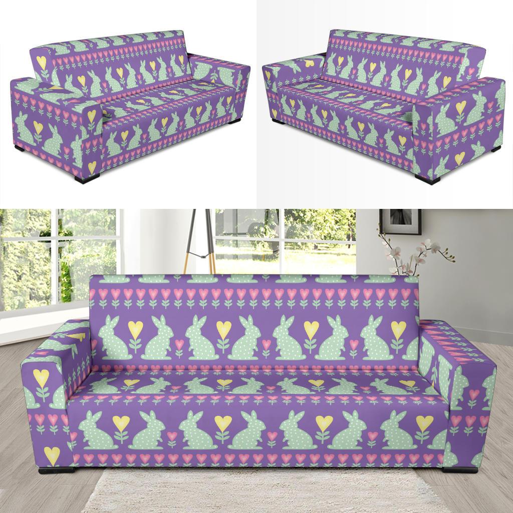Rabbit Pattern Print Design RB01 Sofa Slipcover-JORJUNE.COM