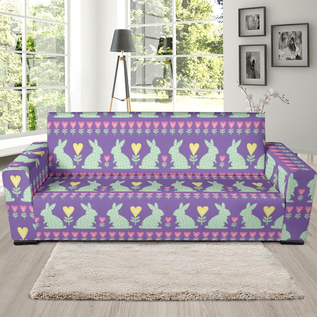 Rabbit Pattern Print Design RB01 Sofa Slipcover-JORJUNE.COM