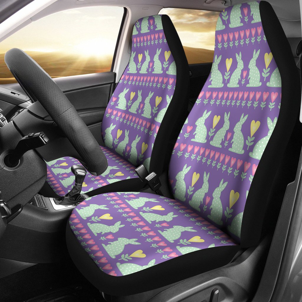 Rabbit Pattern Print Design RB01 Universal Fit Car Seat Covers-JorJune