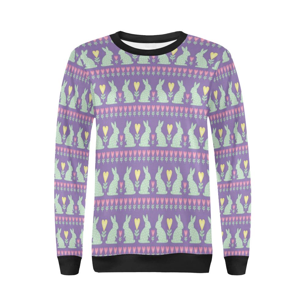 Rabbit Pattern Print Design RB01 Women Long Sleeve Sweatshirt-JorJune