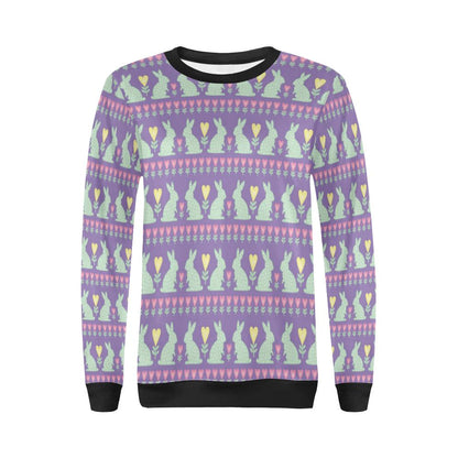 Rabbit Pattern Print Design RB01 Women Long Sleeve Sweatshirt-JorJune