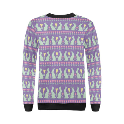 Rabbit Pattern Print Design RB01 Women Long Sleeve Sweatshirt-JorJune