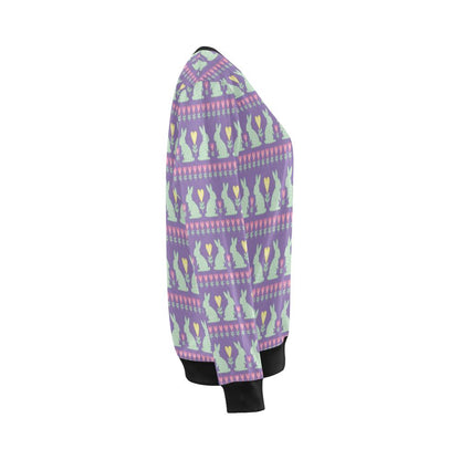 Rabbit Pattern Print Design RB01 Women Long Sleeve Sweatshirt-JorJune