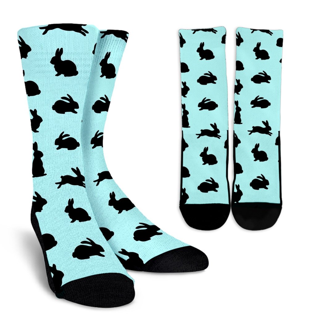 Rabbit Pattern Print Design RB010 Crew Socks-JORJUNE.COM