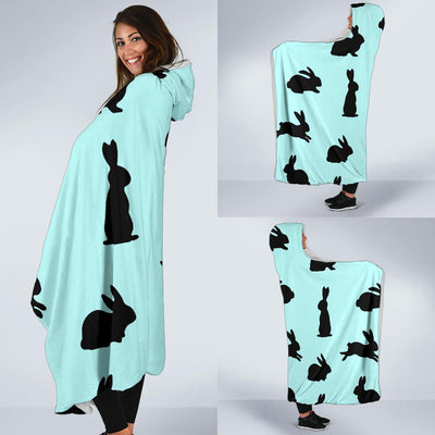 Rabbit Pattern Print Design RB010 Hooded Blanket-JORJUNE.COM