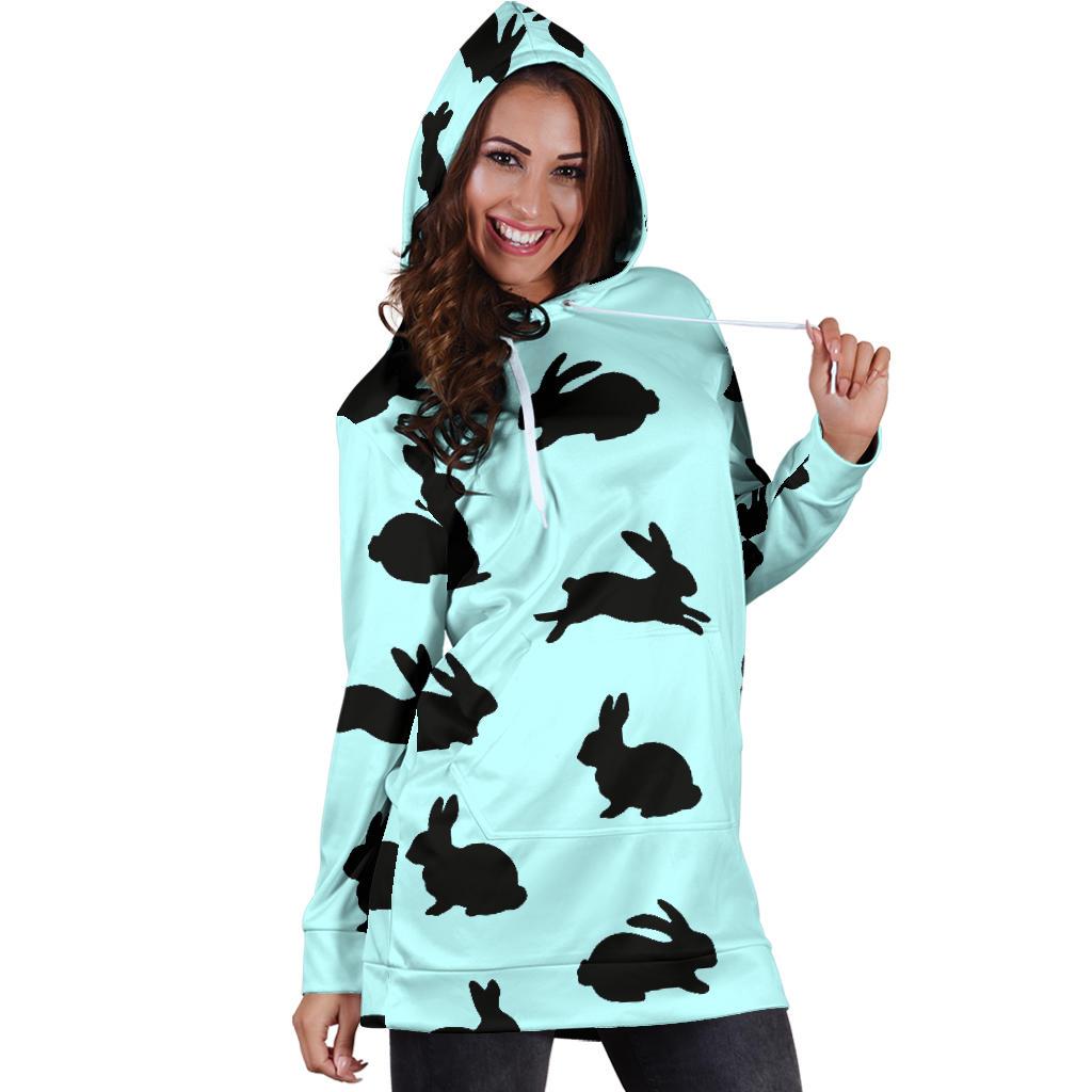 Rabbit Pattern Print Design RB010 Women Hoodie Dress