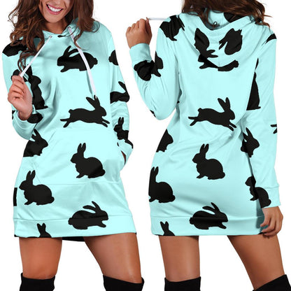 Rabbit Pattern Print Design RB010 Women Hoodie Dress