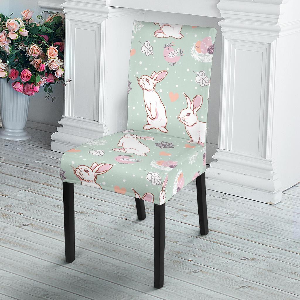 Rabbit Pattern Print Design RB011 Dining Chair Slipcover-JORJUNE.COM