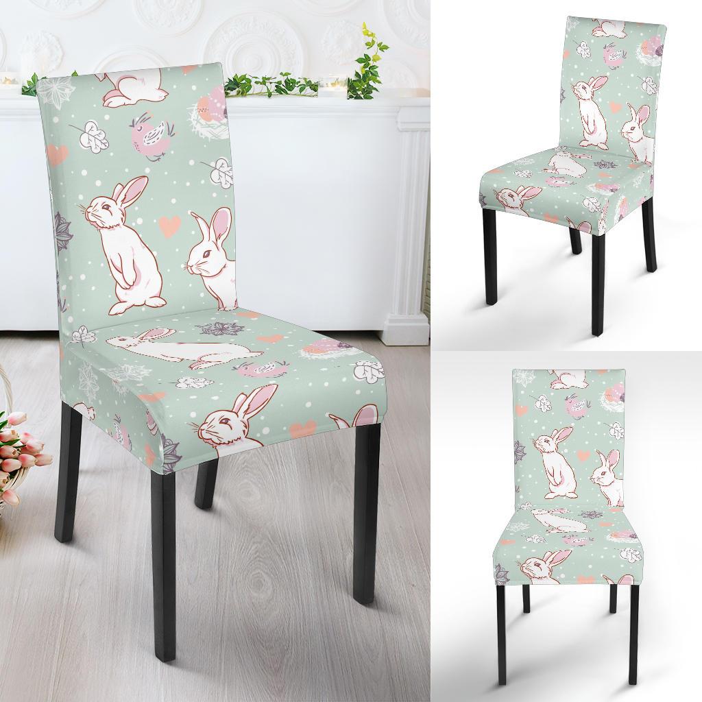 Rabbit Pattern Print Design RB011 Dining Chair Slipcover-JORJUNE.COM