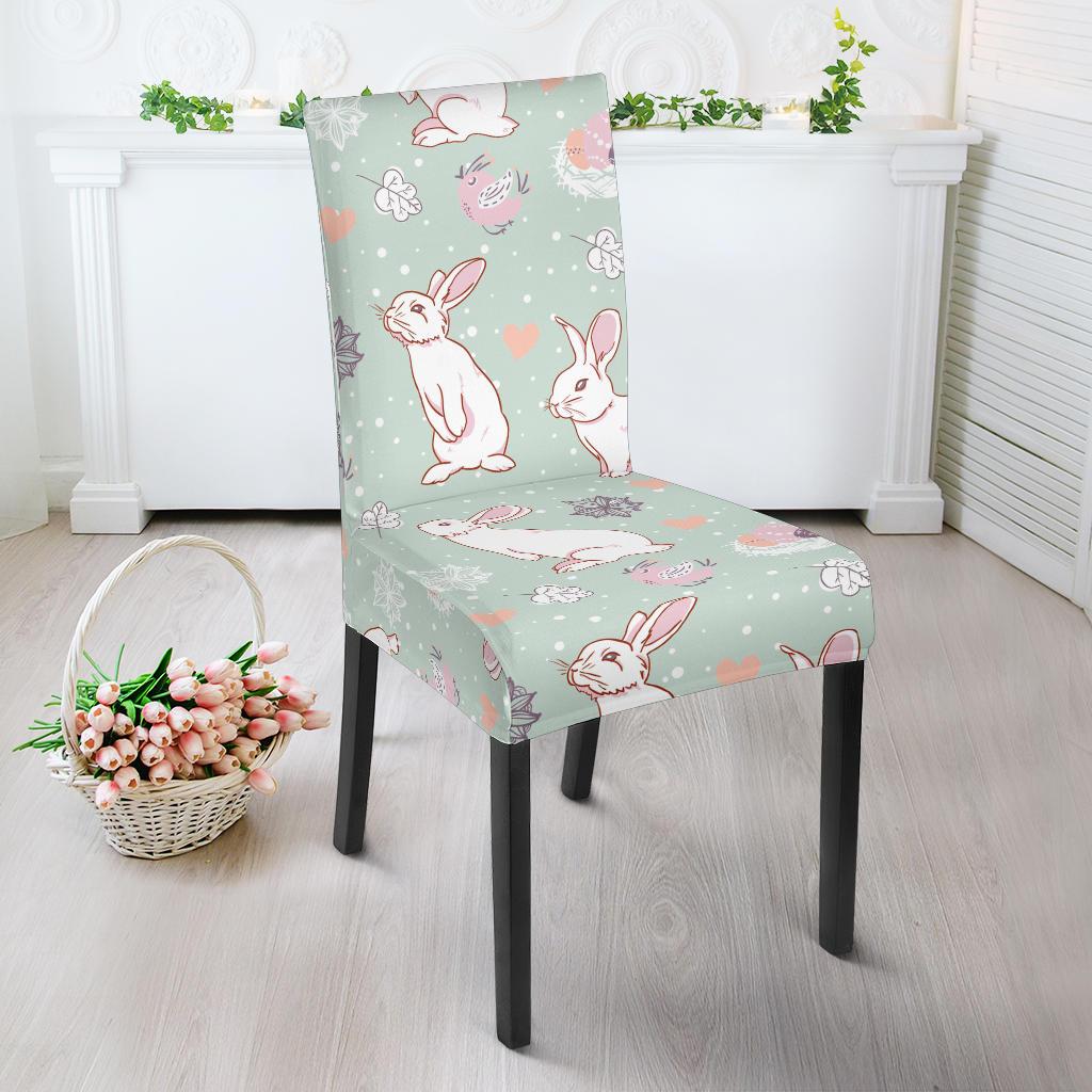 Rabbit Pattern Print Design RB011 Dining Chair Slipcover-JORJUNE.COM