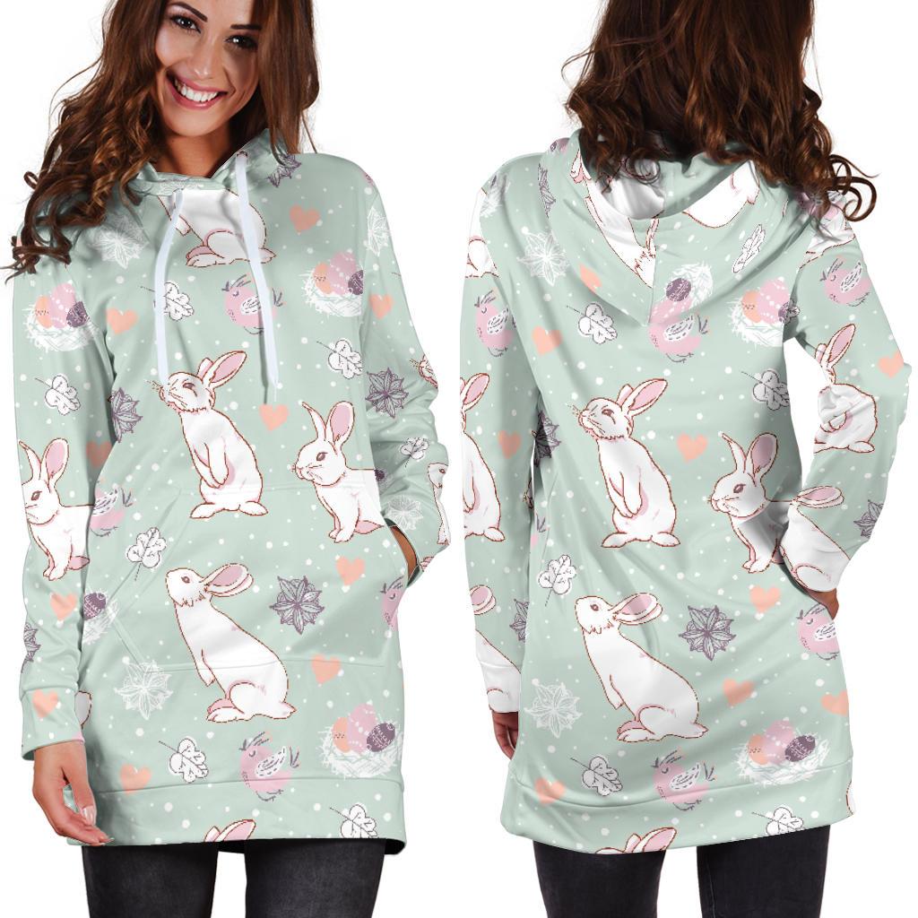 Rabbit Pattern Print Design RB011 Women Hoodie Dress
