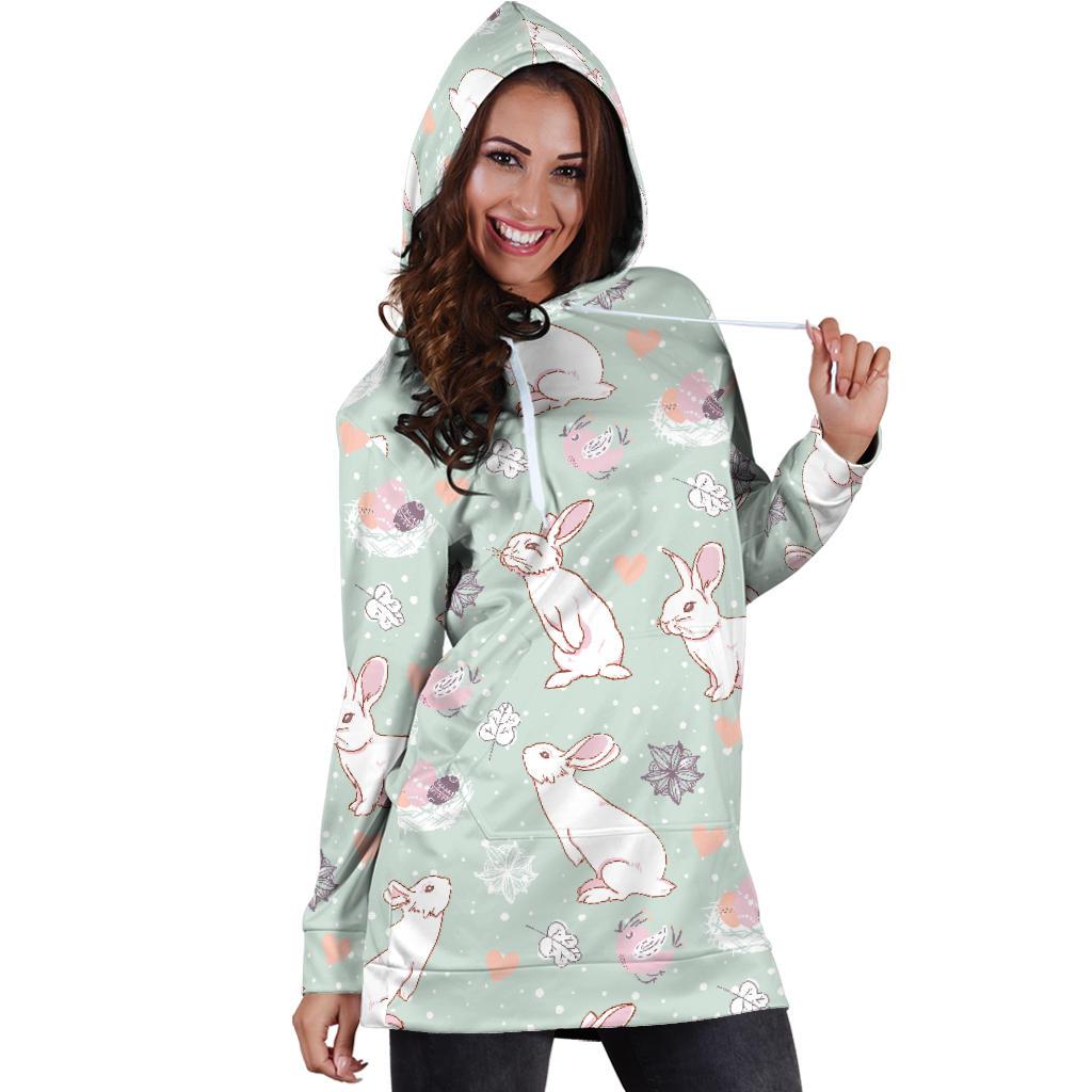 Rabbit Pattern Print Design RB011 Women Hoodie Dress